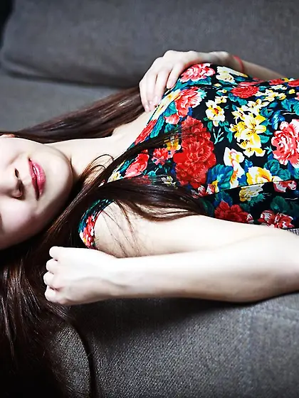 Asian teen black hair