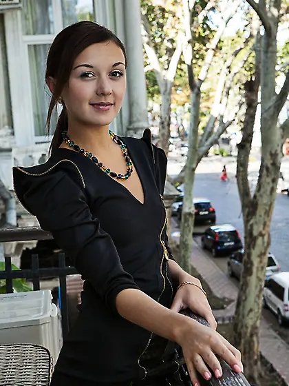 Under 20 years old girl shows skinny body with hot tanlines by t