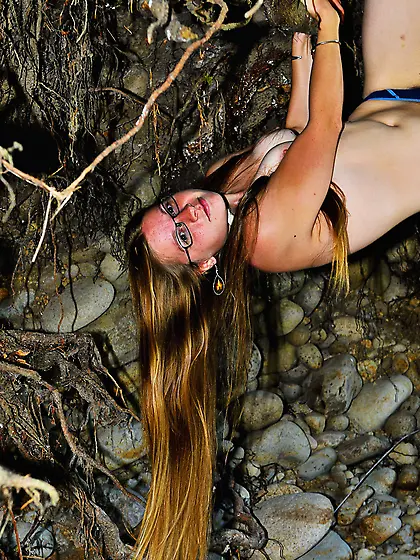 Long haired young brunette