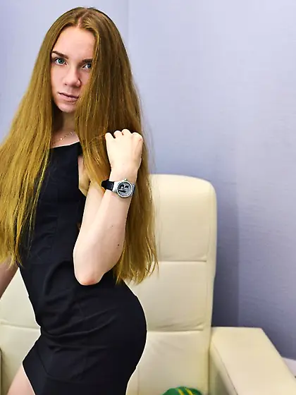 Straight blue eyes girl