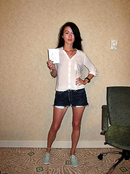 Perky brunette Misha Cross takes her clothes off for the camera