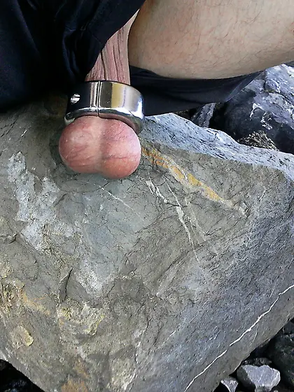 Balls sticking out of shorts