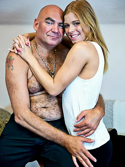 Young slut with a fetish for mature pervs lives out her dream