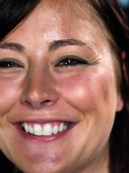 Brunette lady tits stimulated