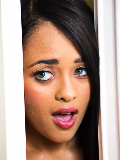 Holly Hendrix fucks sister's big cock BF