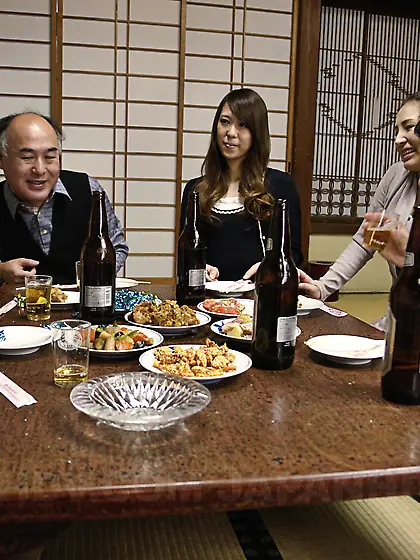 Kiyoha Himekawa and her friends show off their hairy pussies