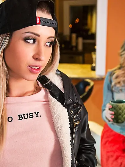 Fascinating blondes wearing cap