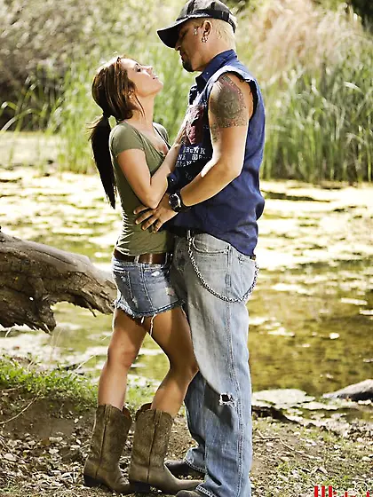 Guy is tightly holding Kirsten Price and heavily penetrating her