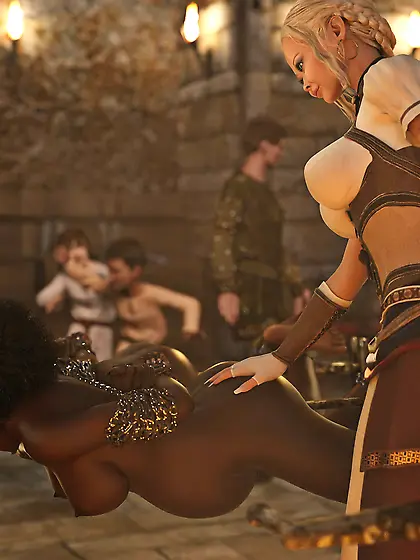 Black girls impaled waiting to be spitroasted