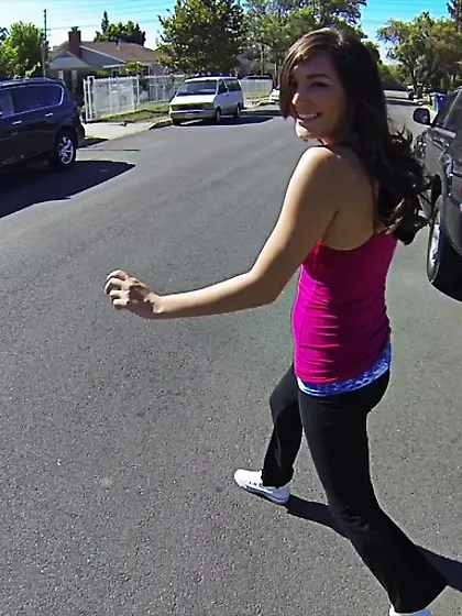 Nasty brunette teen giving