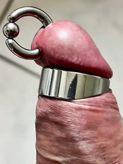 pierced cock dick penis ring